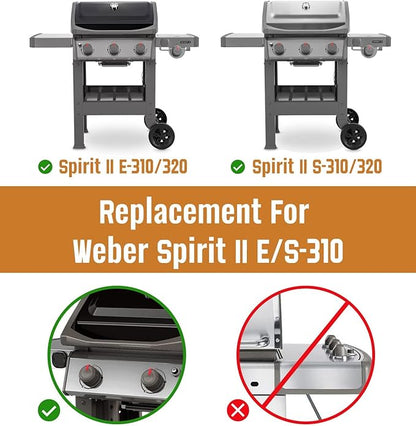 7636 Flavorizer Bars for Weber Spirit 2 Grill Parts, Replacement Parts for Weber GS4 Spirit II & I E310 E320 S310 S320 Grills with Front Mounted Control, Porcelain-enameled, 15.3-Inch, 5-Pack