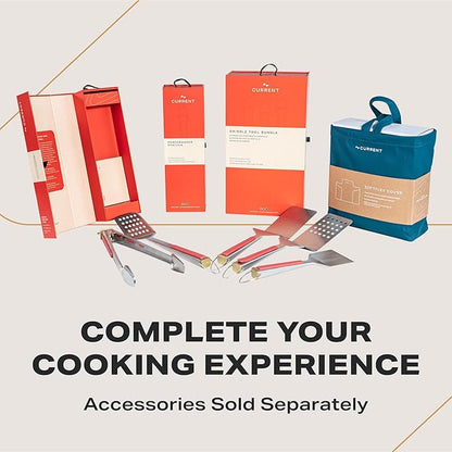 Current Model G Griddle, Smart Electric Outdoor Flat Top BBQ Grill with 200°F to 600°F Range for Searing & Roasting, Digital Precision, Apartment-Friendly & Weather-Resistant