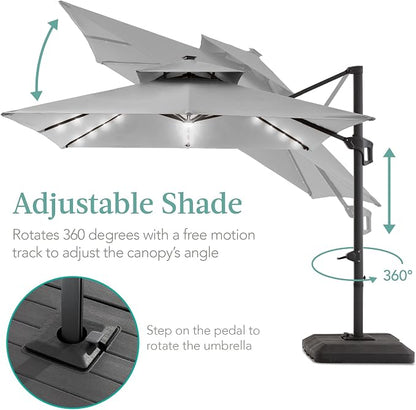 Best Choice Products 10x10ft Cantilever Patio Umbrella w/Base Included - Image 4