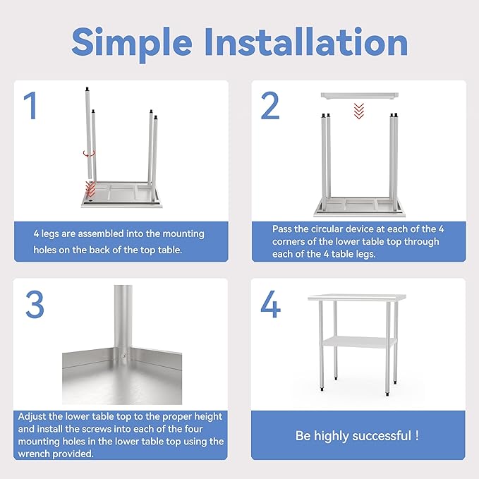 24x36 Inch Stainless Steel Work Table with Backsplash and Undershelf, Heavy Duty Commercial Prep Table, Kitchen Workbench with Adjustable Shelf, NSF Certified