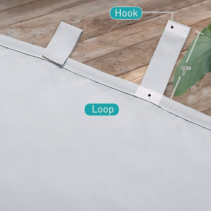 NICETOWN Outdoor Patio Curtainss Waterproof Set of 2, Thermal Insulated Sticky - Image 6