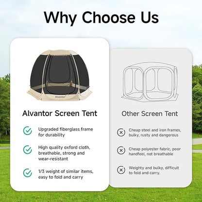 Alvantor Pop Up Screen House Tent, Instant Outdoor Gazebo - Image 2