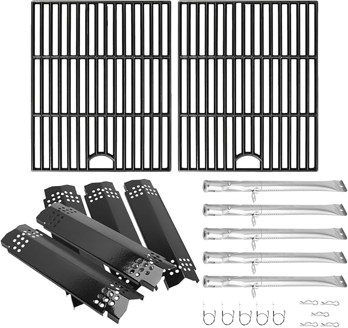 Grill Replacement Parts for Nexgrill 5 Burner 720-0888S, Grill Grate, Grill Burner and Heat Plates for Nexgrill Replacement Parts 5 Burner 720-0888S, Parts for Nexgrill 720-0888S Replacement Parts