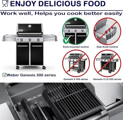 Heat Deflector Flavorizer Bars Porcelain Steel Gas Grill Replacement Parts for Weber Genesis 300 Series E310 E320 E330 S310 S320 S330 EP/CEP-310 EP/CEP-320 EP/CEP-330, 17.5 inch Heat Shield Plates