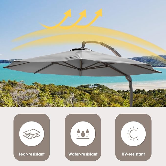 11FT All Aluminum Cantilever Patio Umbrella - Image 8