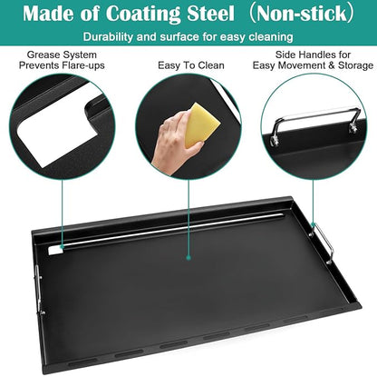 Full-Size Griddle Inserts for Weber Genesis II 400 Series Gas Grill, Flat Top Grill Griddle for Weber GS4 Genesis II E-410 S-410 E-435 S-435 E-440 S-440, Replace for 6789 Ful Size Griddle
