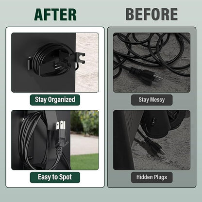 Strong Magnetic Power Cord Organizer, Goldusk All-Metal Cable Holder with Bulit-in Hook for Most BBQ Wood Pellet Smoker Grills Accessories for Traeger, for Pit Boss, for Z Grill &More (Indoor/Outdoor)