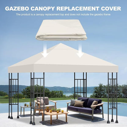 10x10 Gazebo Canopy Replacement Top, 300D High-Density Waterproof Single Layer - Image 5