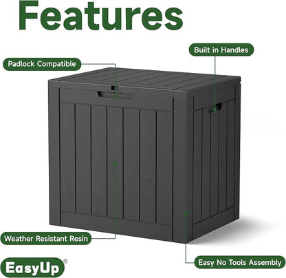 Outdoor Storage Box 38 Gallon Waterproof Resin Deck Boxes, - Image 3