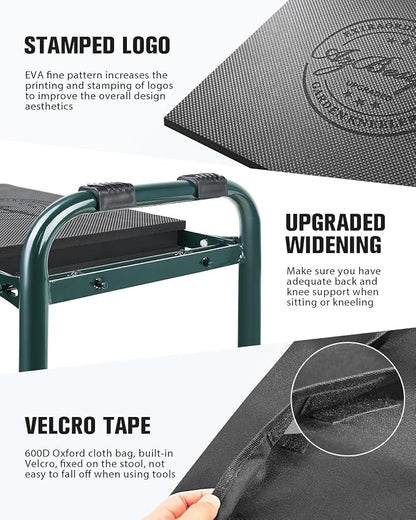 Garden Kneeler and Seat Heavy Duty, Upgraded Foldable Gardening Stool - Image 5