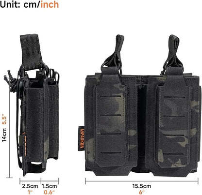 EXCELLENT ELITE SPANKER Tactical Open-Top Single/Double/Triple Molle Mag Pouch for Pistol Mag Pouch Tactical Bag Accessories Holder