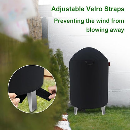 Round Smoker Cover Fits Grill Boss, SUNLIFER 20.5" Vertical Smoker,Pit Barrel Cooker Co 18.5" Smoker, Charbroil The Big Easy TRU-Infrared Smoker, Kamado Joe Classic Joe Series II 18" Grill 25"D x 35"H