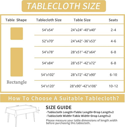Rectangle Table Cloth,100% Waterproof Tablecloth Oil Proof Spill Proof Vinyl Table Cloth, Wipe Clean Plastic Table Cover for Dining, Camping, Indoor and Outdoor 54" x 102",Light Green
