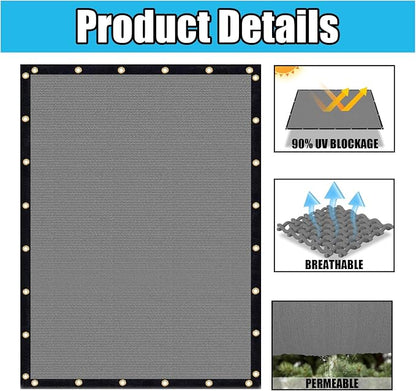 Amagenix 90% Shade Fabric 15'X 18' Gray Sun Shade Cloth - Image 3