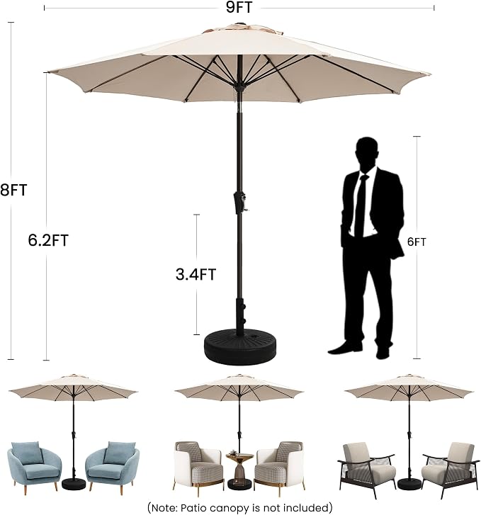 Ayge 9FT Patio Umbrella Outdoor Umbrella Patio - Image 8