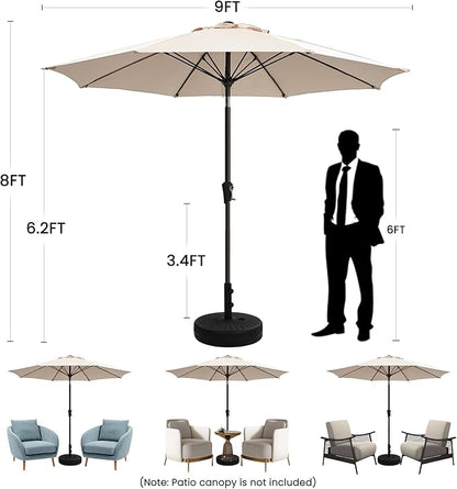 Ayge 9 FT Outdoor Umbrella Patio Table Umbrella Fiberglass Frame Navy | 8 - Image 8