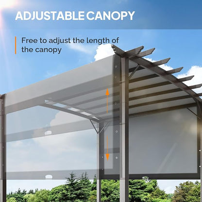 VINGLI 9'x 12' Outdoor Retractable Pergola Canopy - Image 4