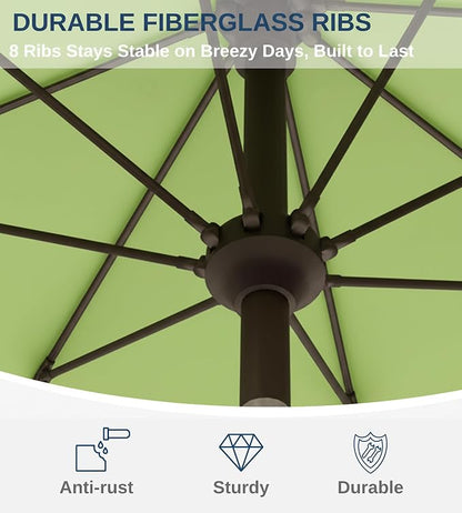 9FT Auto-Tilt Patio Umbrella|Outdoor Market Table Umbrella - Image 4