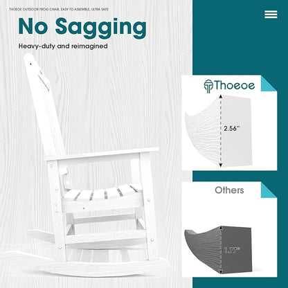 THOEOE Outdoor Rocking Chairs Set of 2, Oversized Patio Rocking Chair | HDPE - Image 7