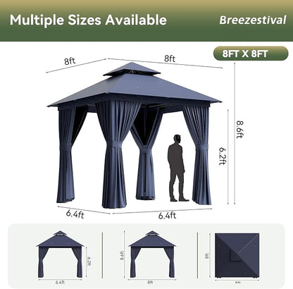 8'x8' Gazebo, Metal Frame Canopy - Image 2