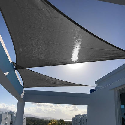 SUNNY GUARD Custom Size 11'x18'x18' Triangle Graphite Grey UV Block Sunshade by SUNNYGUARD