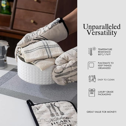 Placemats Set of 4 - Easy Clean Woven Vinyl Placemats for Dining Table, Indoor/Outdoor Place Mats, Washable PVC Table Mats （Silver Cube）