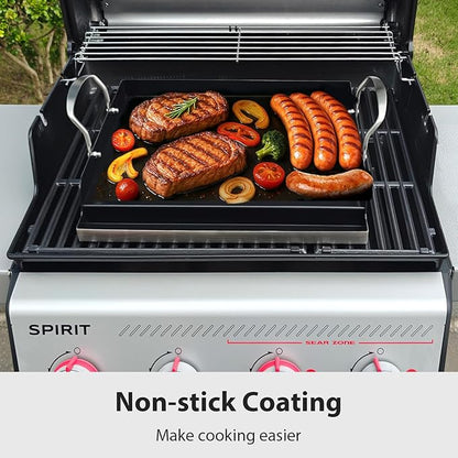 Utheer 17" x 13" Ceramic Nonstick Stainless Steel Griddle for Gas Grill, Charcoal, Stove Top Griddle, Non-Toxic, PFAS/PFOA/PTFE Free, Oven Up to 500°F, for BBQ, Camping & Kitchen, Black
