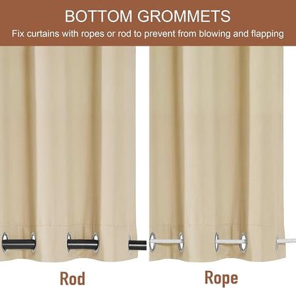 RYB HOME 2 Panels Outdoor Curtains - Image 3