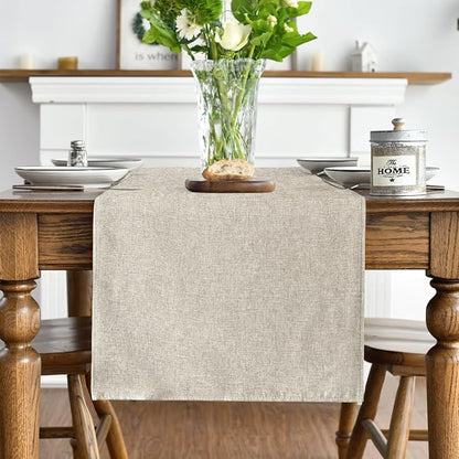 Artoid Mode Light Brown Table Runner, Seasonal Fall Washable Kitchen Dining Table Decoration for Home Party Decor 13x48 Inch