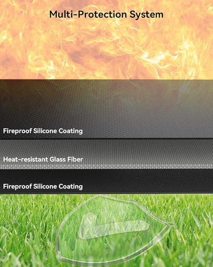 29×29 inch Heavy Duty Large Under Grill Mats for Outdoor Grill, Double-Sided Fireproof, Waterproof, Oil Proof Deck and Patio Protector, BBQ Mat Grill Floor Mats Fireplace Fire Pit Mat