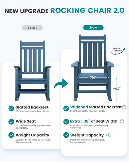 SERWALL Oversized Rocking Chair, Outdoor Rocking Chair - Image 9
