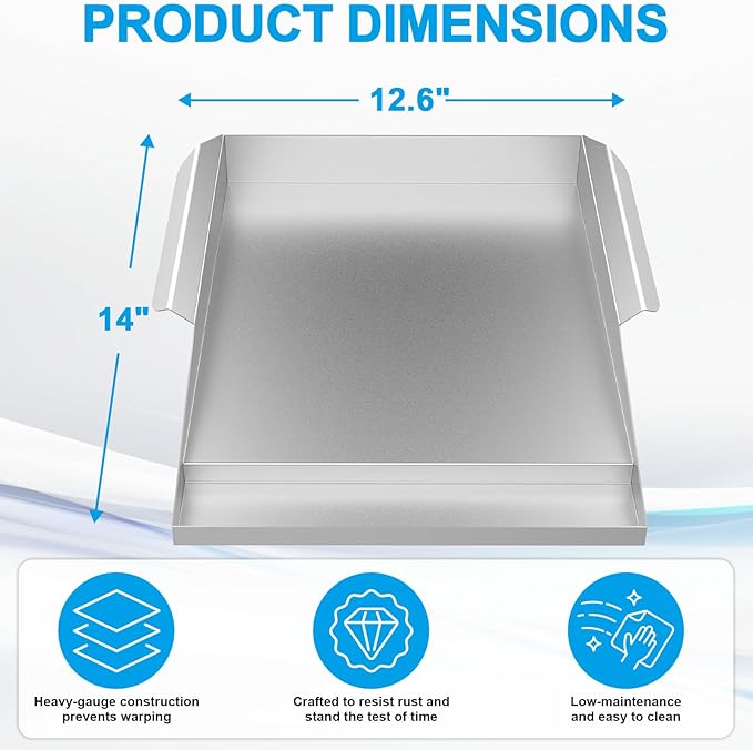 Half Size Griddle Plate for Solaire AGBQ-27 Grills Stainless Steel Griddle Inserts Replacement Parts Flat Top Griddle for Solaire Grill