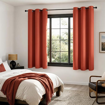MIULEE Burnt Orange 100% Blackout Fall Curtains - Image 6