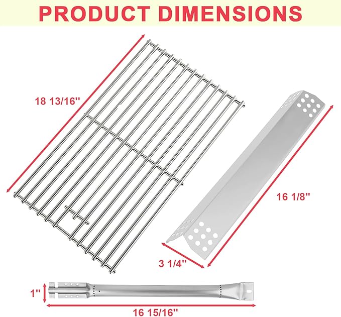 Replacement Parts Kit for KitchenAid 720-0954, 720-0733A, 720-0954A, 720-0733D, 720-0954L, 730-0733, 740-0733A, 730-0733A, 740-0733 Grill Parts, Nexgrill Parts 720-0733 720-0733A,Solid Stainless Steel