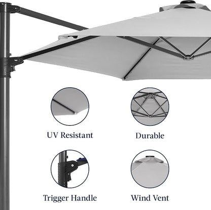 Best Choice Products 10ft Offset Cantilever Hanging Market Patio Umbrella - Image 7
