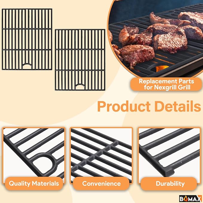 Grill Replacement Parts for Nexgrill 5 Burner 720-0888S, Grill Grate, Grill Burner and Heat Plates for Nexgrill Replacement Parts 5 Burner 720-0888S, Parts for Nexgrill 720-0888S Replacement Parts