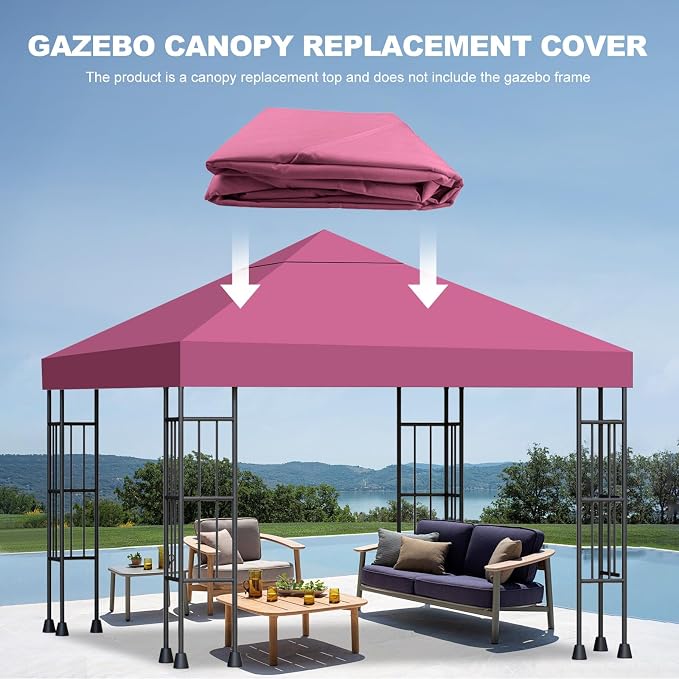 10x10 Gazebo Canopy Replacement Top, 300D High-Density Waterproof Single Layer - Image 5