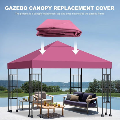 10x10 Gazebo Canopy Replacement Top, 300D High-Density Waterproof Single Layer - Image 5