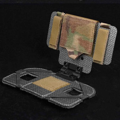 Let Me Be Airsoft Plate Carrier Molle Phone Carrier Outdoor Lightweight Navigation Board，Wide Angle Foldable Phone Holder Chest Rig Hovering Mount Tactical Vest Accessory (Ranger Green)