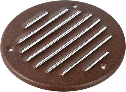 Square Ventilation Grille / 5" Inch Inside Measurement/Brown Metal Air Vent Louver - Inside/Outside use/Ø 5.25" Inch Outer Measurement