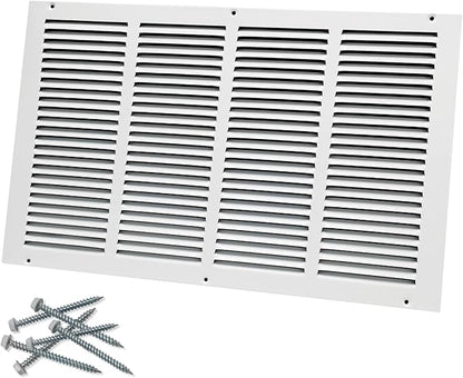 20"W x 12"H [Duct Opening Size] Steel Return Air Grille, Air Return Vent Cover for Ceiling and Sidewall - HVAC Air Vent Covers - [Outer Dimensions: 21.75"W x 13.75"H]