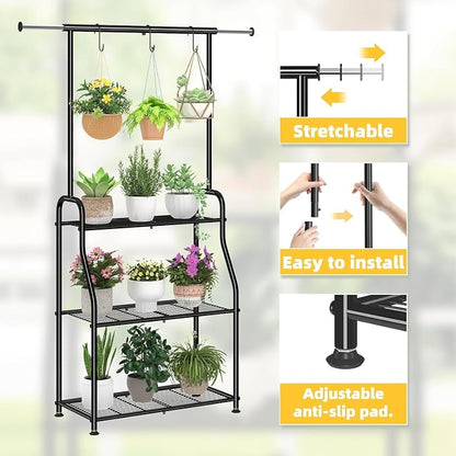 Simple Trending Plant Stand Indoor Outdoor, Heavy Duty Metal 3 Tiered Hanging - Image 5