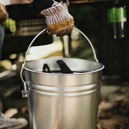 6-Gallon Galvanized Steel Storage Can - Locking Lid & Bail Handle, Metal Pet Food & Dry Goods Container for Indoor/Outdoor, Home, Garage and Barn Use