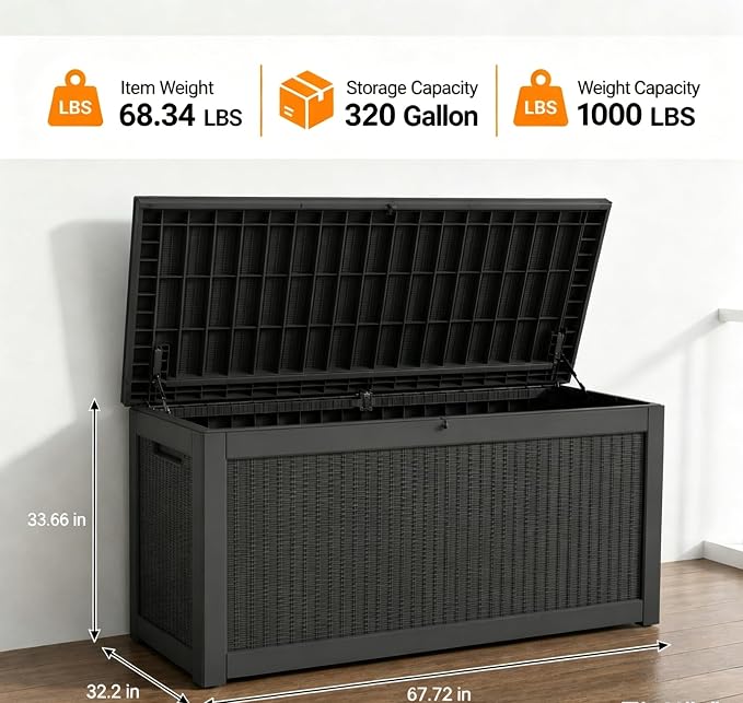 320 Gallon Resin Deck Box, Package Delivery Box - Image 2