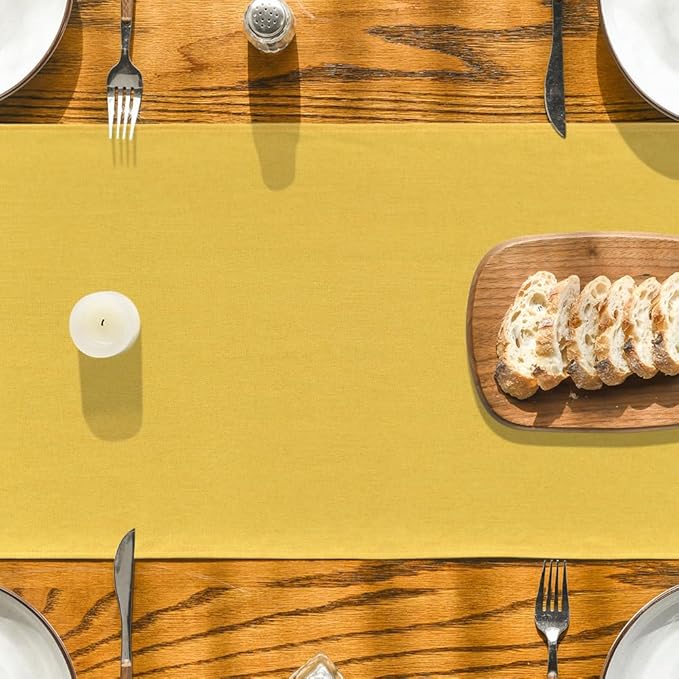 Artoid Mode Yellow Table Runner, Seasonal Summer Fall Washable Kitchen Dining Table Decoration for Home Party Decor 13x72 Inch