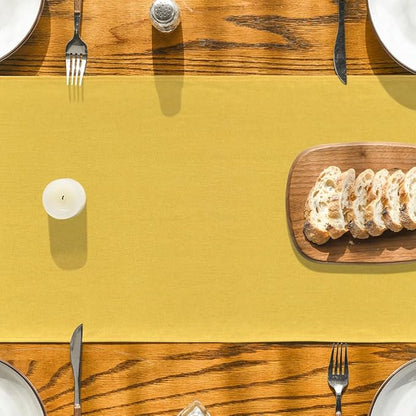 Artoid Mode Yellow Table Runner, Seasonal Summer Fall Washable Kitchen Dining Table Decoration for Home Party Decor 13x72 Inch