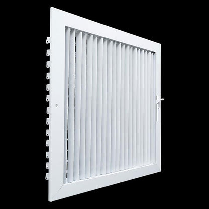 Fits 14x14 Duct Opening Steel Adjustable Air Supply Grille by Handua | Register Vent Cover Grill for Sidewall and Ceiling | White | Outer Dimensions: 15.75" X 15.75"