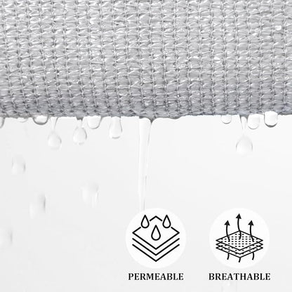 Shade&Beyond Rectangle Sun Shade Sail 10'X13' Permeable Canopy Light Grey - Image 8