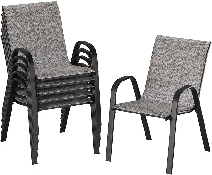 Patio Chairs Set of 6, Stackable Outdoor Chairs by Ningering