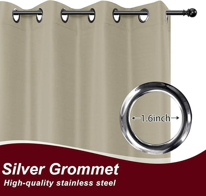 HolidayIdeas Grommet Outdoor Curtains for Patio Waterproof 8 Pcs All Weather Balcony Outside Curtains for Apartments, Gazebo, Pergolas, Porch, 54x95 Inch, Taupe